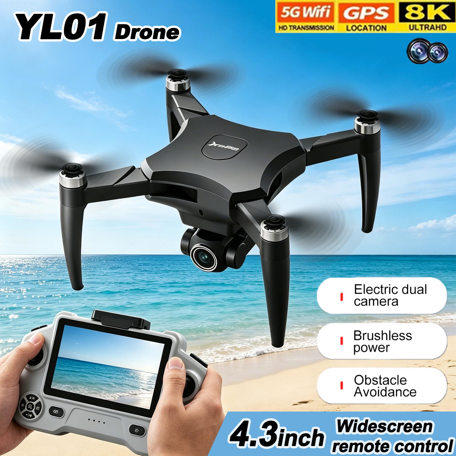 Drone Avion Rc - NEW YL01 Mini Drone GPS FVP
