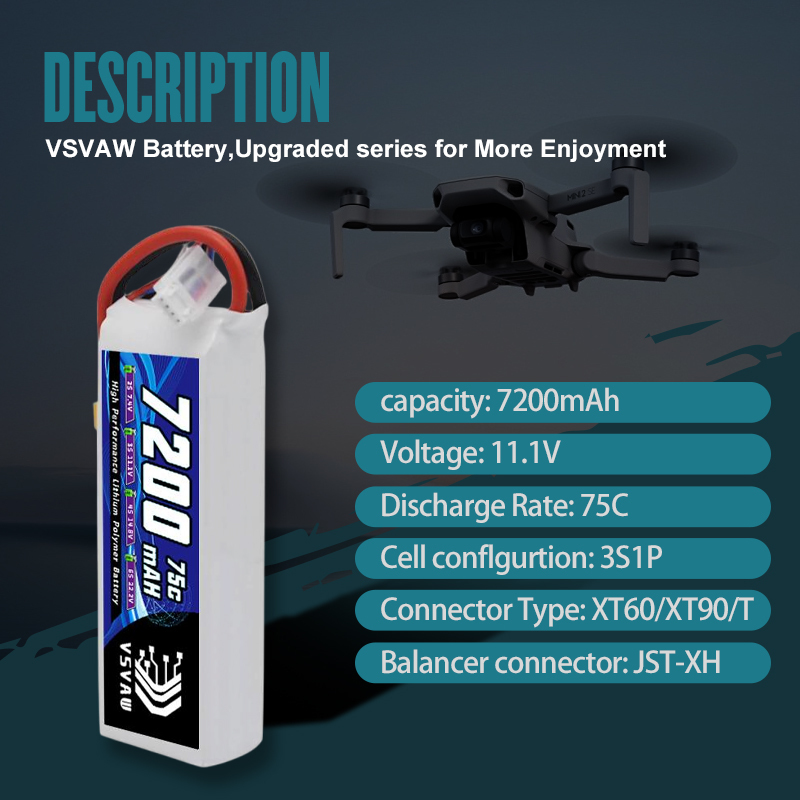 VSVAW 3S Lipo Battery 11.1V 72 - Drone Rc Truck recensie en prijs