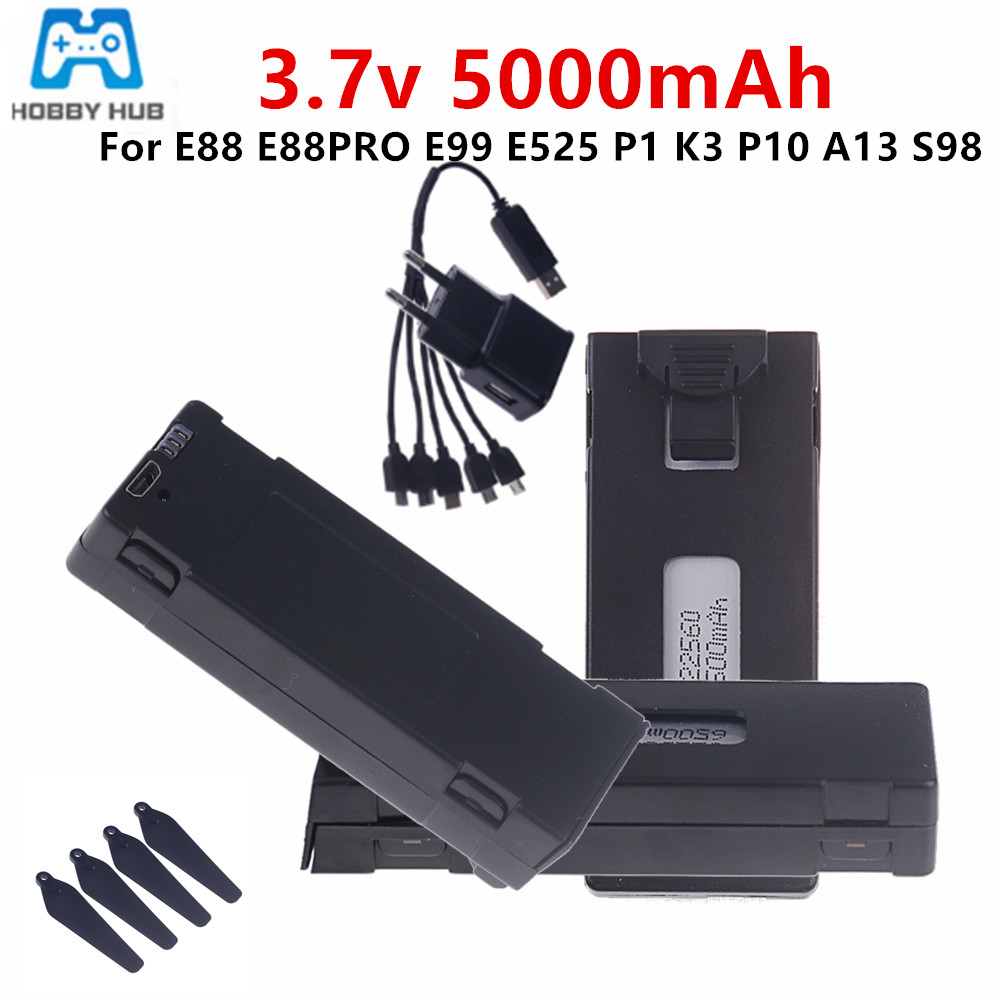 3.7V E88 5000mAh Rechargeable  - Drone Rc E99 Pro recensie en prijs