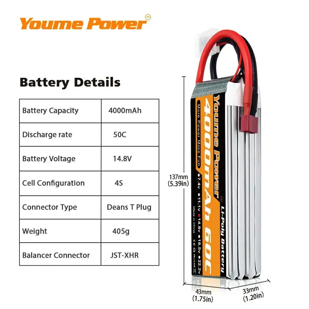 4S 14.8V Lipo Battery 3300mah  - Drone Rc Truck recensie en prijs