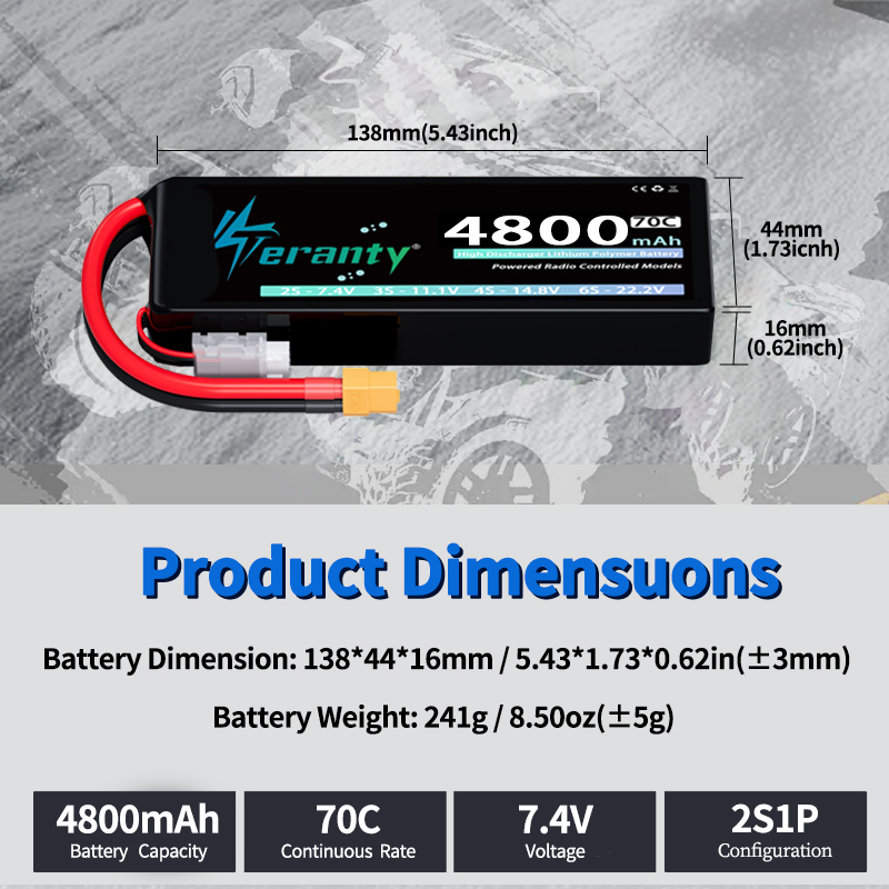 TERANTY Lipo Battery 2S 4800mA - Drone Rc Truck recensie en prijs