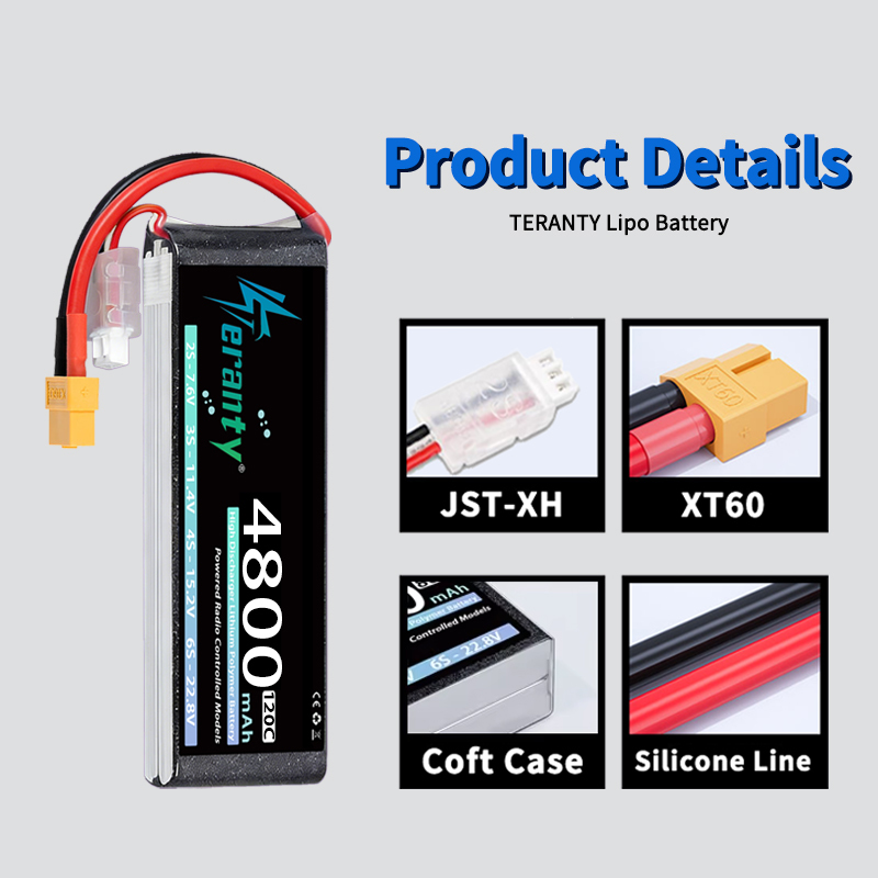 TERANTY Lipo Battery 2S 4800mA - Drone Rc Truck recensie en prijs