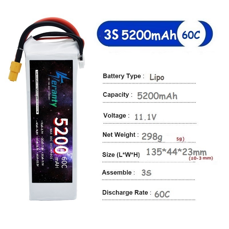 TERANTY  3S  5200MAH 60C batte - Drone Avion Rc recensie en prijs