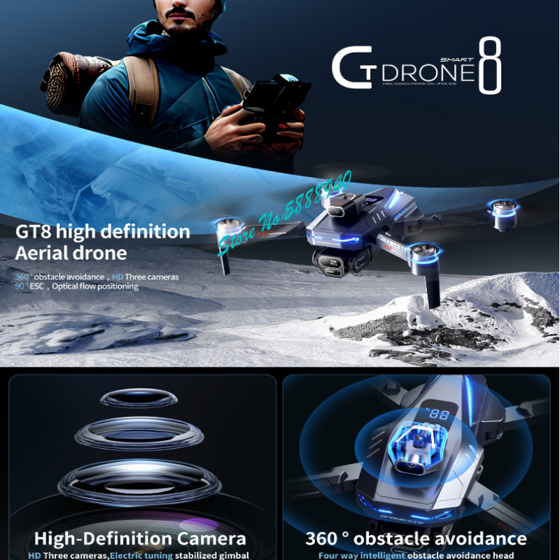 Brushless 8K ESC Three Camera  - Drone Rc Fpv Manual recensie en prijs