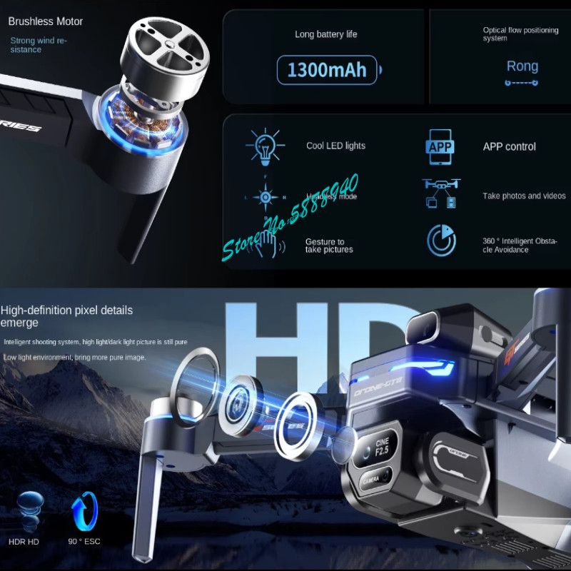 Brushless 8K ESC Three Camera  - Drone Rc Fpv Manual recensie en prijs