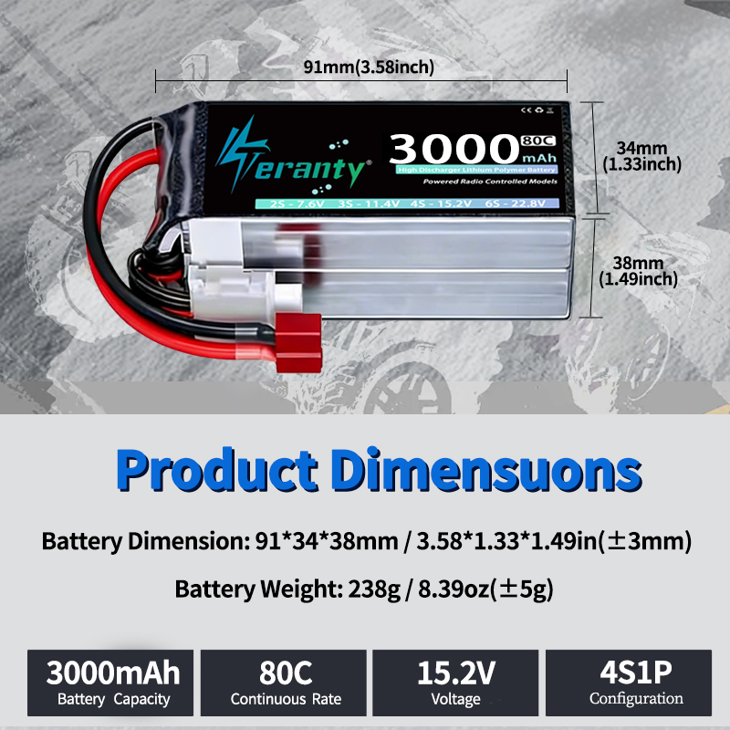 2Pcs TERANTY 14.8V 15.2V Lipo  - Drone Rc Truck recensie en prijs