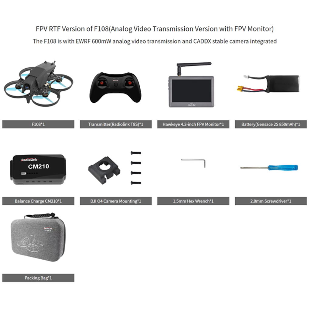 Radiolink F108 Optical Flow FP - Drone Rc Fpv Manual recensie en prijs